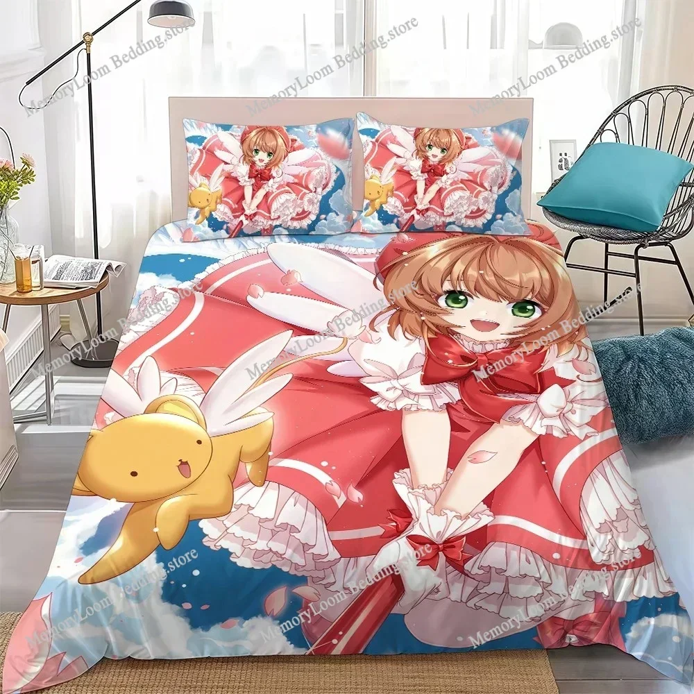 Bedding Decor Anime C-Cardcaptor-Sakura Duvet Cover Set Home Style Bedding Soft Laundry Cotton Bed Four Seasons Student Dormitor