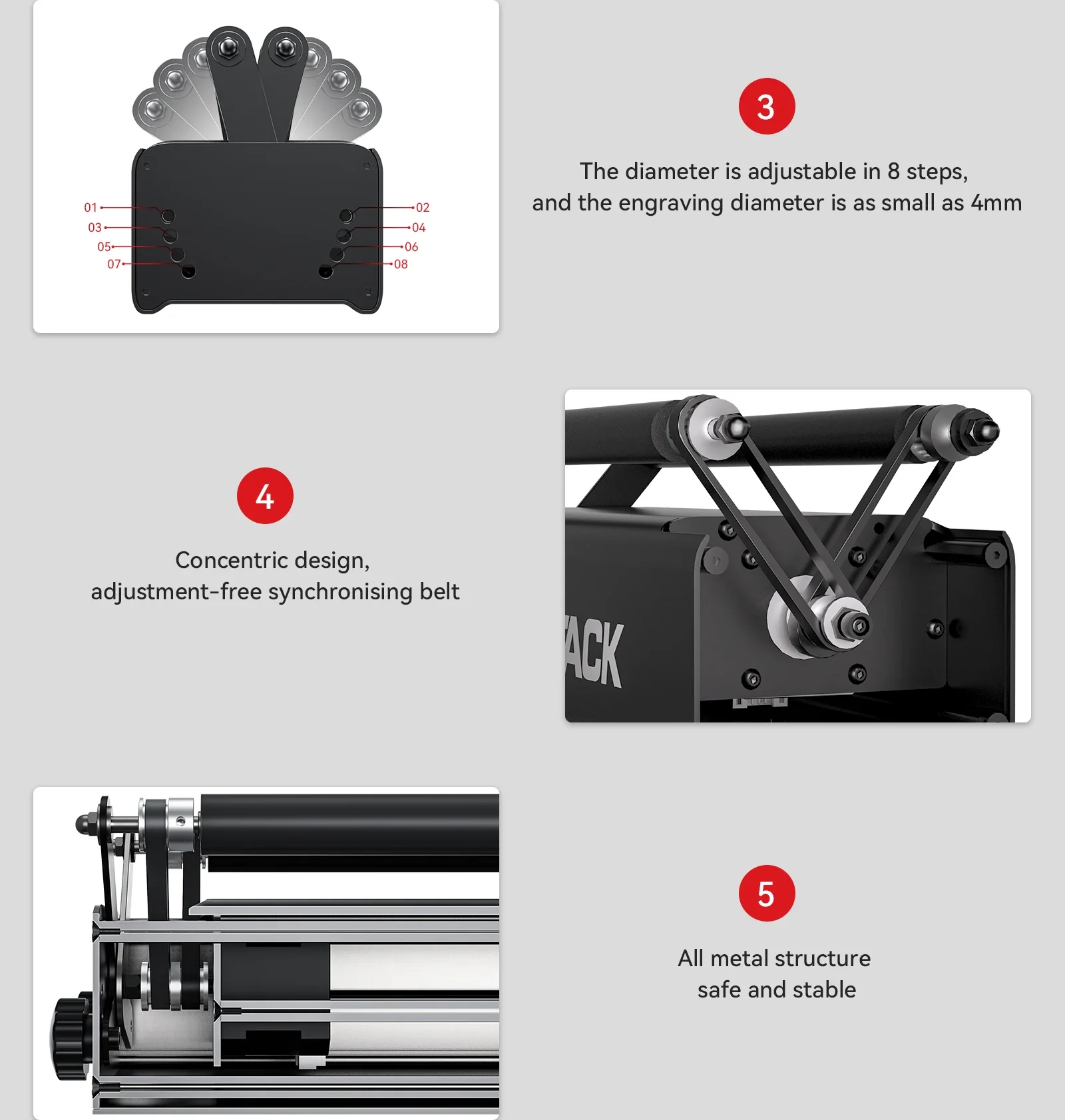 ATOMSTACK R3 Pro Rotary Roller Engraver Y-axis Engraving Module for Cylindrical Objects Wine Glass Tumbler Cans Box Round Pen