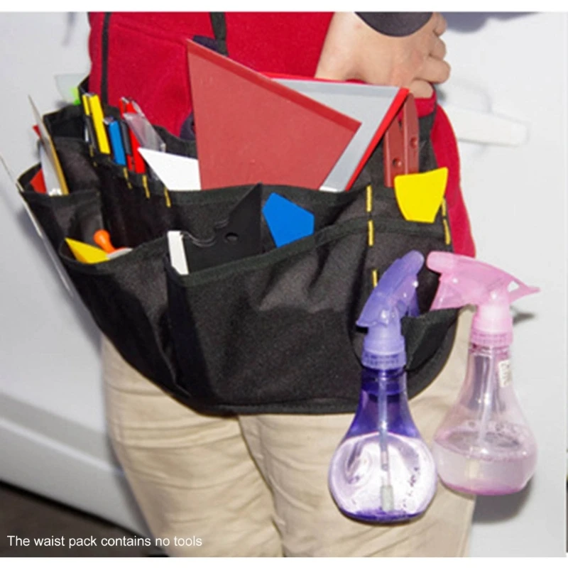 Multiple Pocket Car Tinting Film Installation Tool Carriers Waist Bag, Automotive Detailing Storage For Vehicle Wrapping