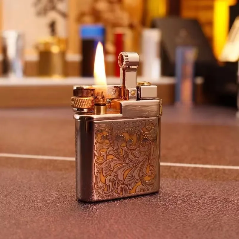 Chief Creative Retro Metal Grinding Wheel Lighter Windproof Kerosene Lighter Cigarette Lighters Gift Gadgets for Men