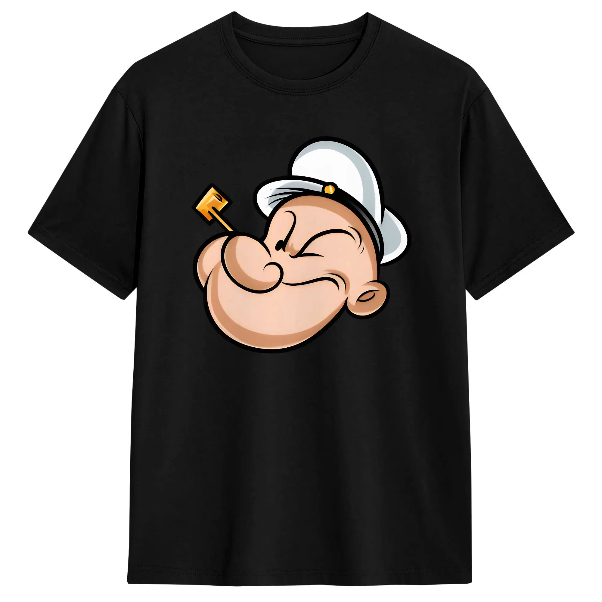 Men's Cartoon Bluto and Olive Oyl Character T Shirts  Pure Cotton Tops Humor Short Sleeve Round Collar Tees Printing T-Shirt