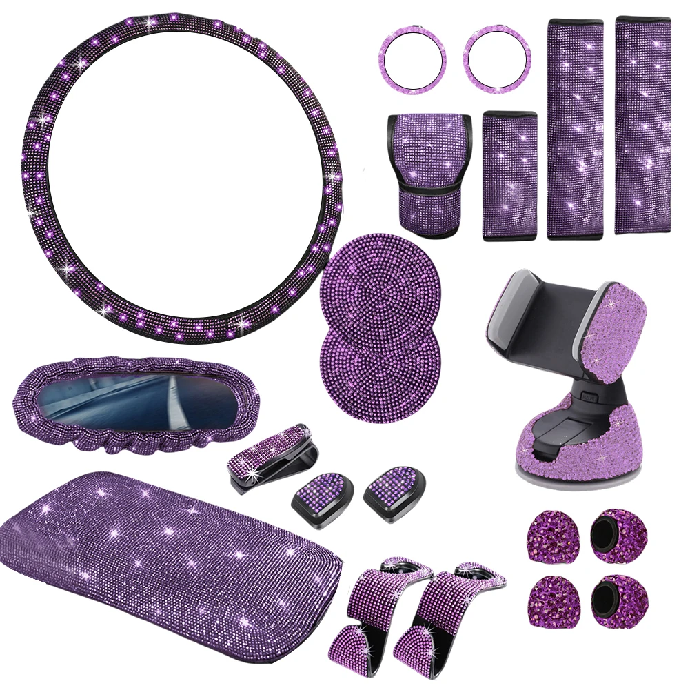 

21x набор для салона автомобиля 33*25*9 см, чехол на руль, держатель для мобильного телефона, подставка, ультра бархатные рулевые колеса, детали, аксессуары