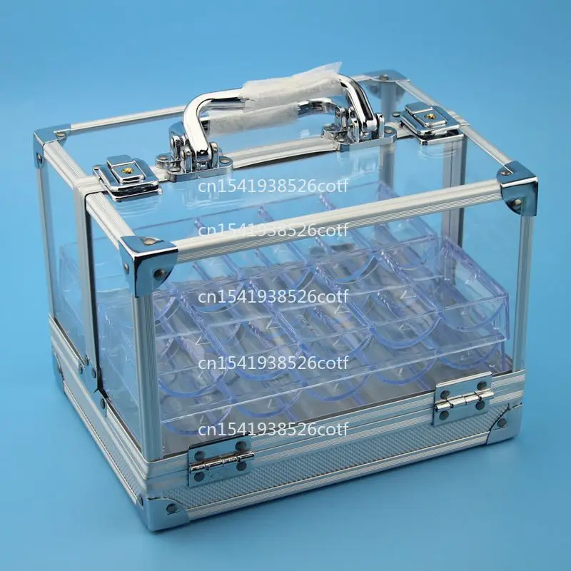 

600 Yards Double Opening Clear Poker Chip Box Holder for Casino Games