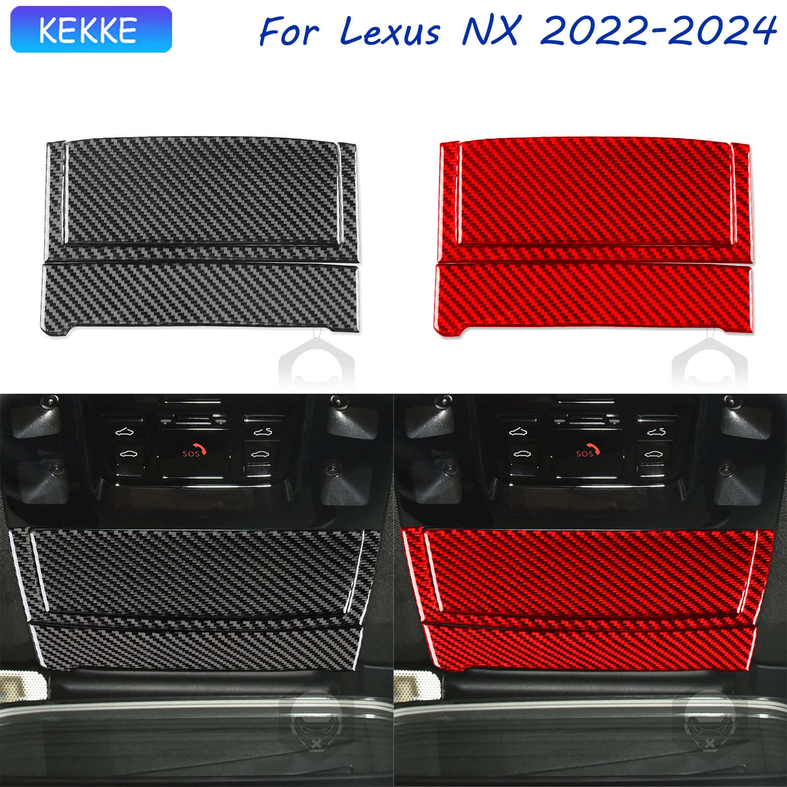 

For Lexus NX Accessories Interior 2022-2024 Glasses Case Panel Carbon Fiber Trim Tuning Stickers Auto Decorative Decal Accessory