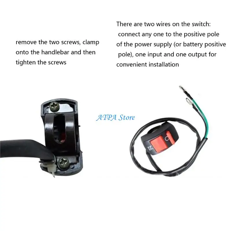 U13C Motorcycle Electric Bike Switches Fast Mount Design Anti Corrosion for Riding