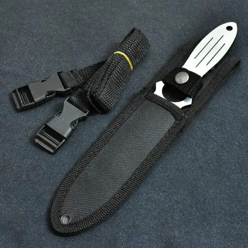 Professional Diving Fixed Blade Knife with Leg Strap - High Hardness Corrosion-Resistant for Underwater Use