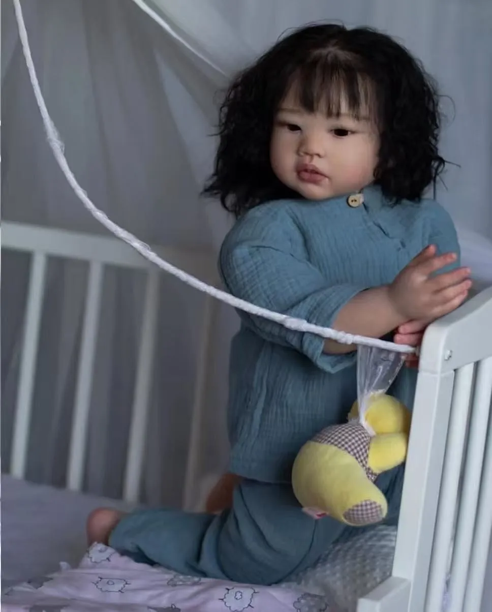 Amaya 28inch Painted Cute Toddler Reborn Baby Doll Hand-Rooted Hair Realistic Gift