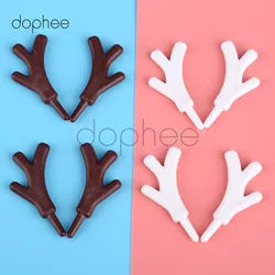 dophee 20pcs Mini Plastic Branch Antlers  Snowman DIY Ornament Christmas Snowman Decoration Craft