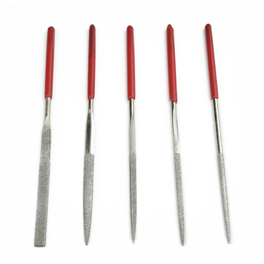 5 pezzi di lime ad ago in ceramica, vetro, pietra, intaglio, diamante, set di gioielliere, strumenti, gadget in legno, adatto, utile, nuova qualità