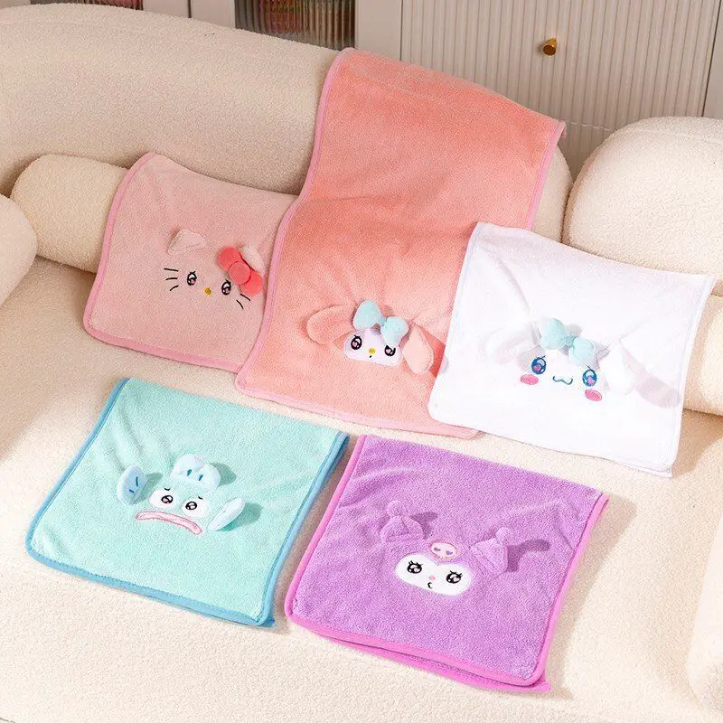 

Kuromi Cinnamoroll My Melody Kawaii Anime HelloKittys Cute Towel Face Towel Cartoon Coral Fleece Thickened Hand Towel