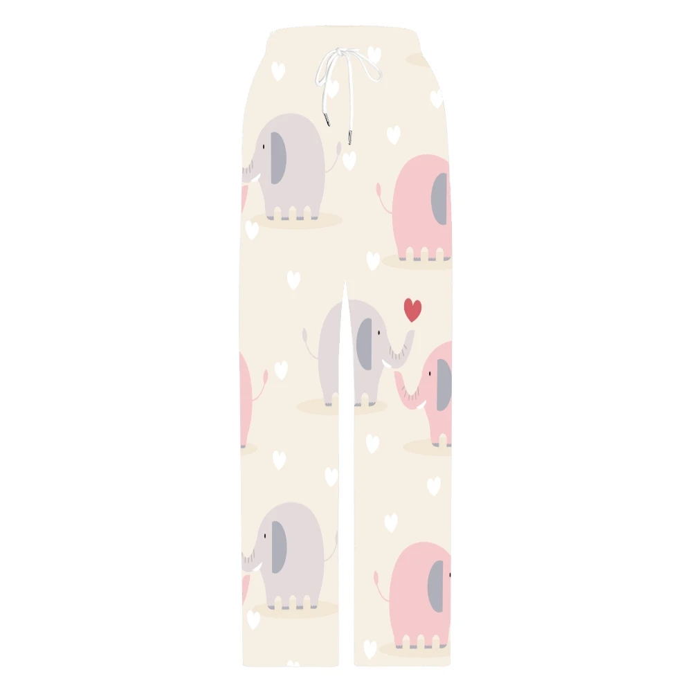 Pantalon de pyjama à motif d'éléphant pour hommes et femmes, pantalon de salon, bas de pyjama de sommeil unisexe super doux avec poches, cordon de serrage de proximité, mignon