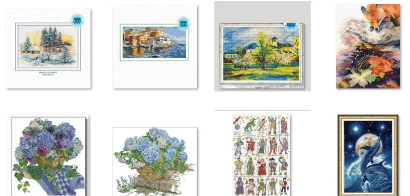 

Cross Stitch Set DIY Kit Embroidery Needlework Craft Packages Cotton Fabric Floss Embroidery Autumn Melancholy Fox 35-44