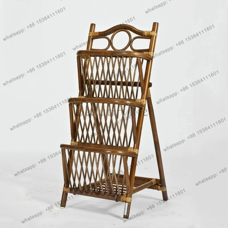 LX Evergreen Hall rattan simple pergola shelf storage magazine storage rack creative landing