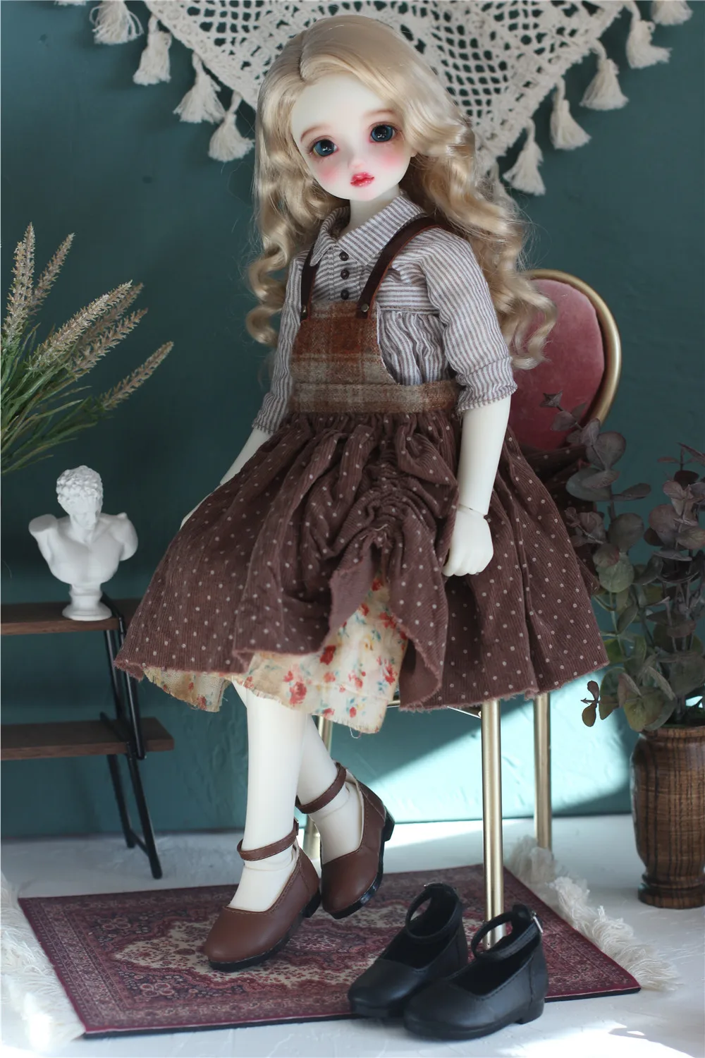 BJD doll shoes testa tonda cute versatile daily leather shoes fit 1/4 accessori per abbigliamento per bambole