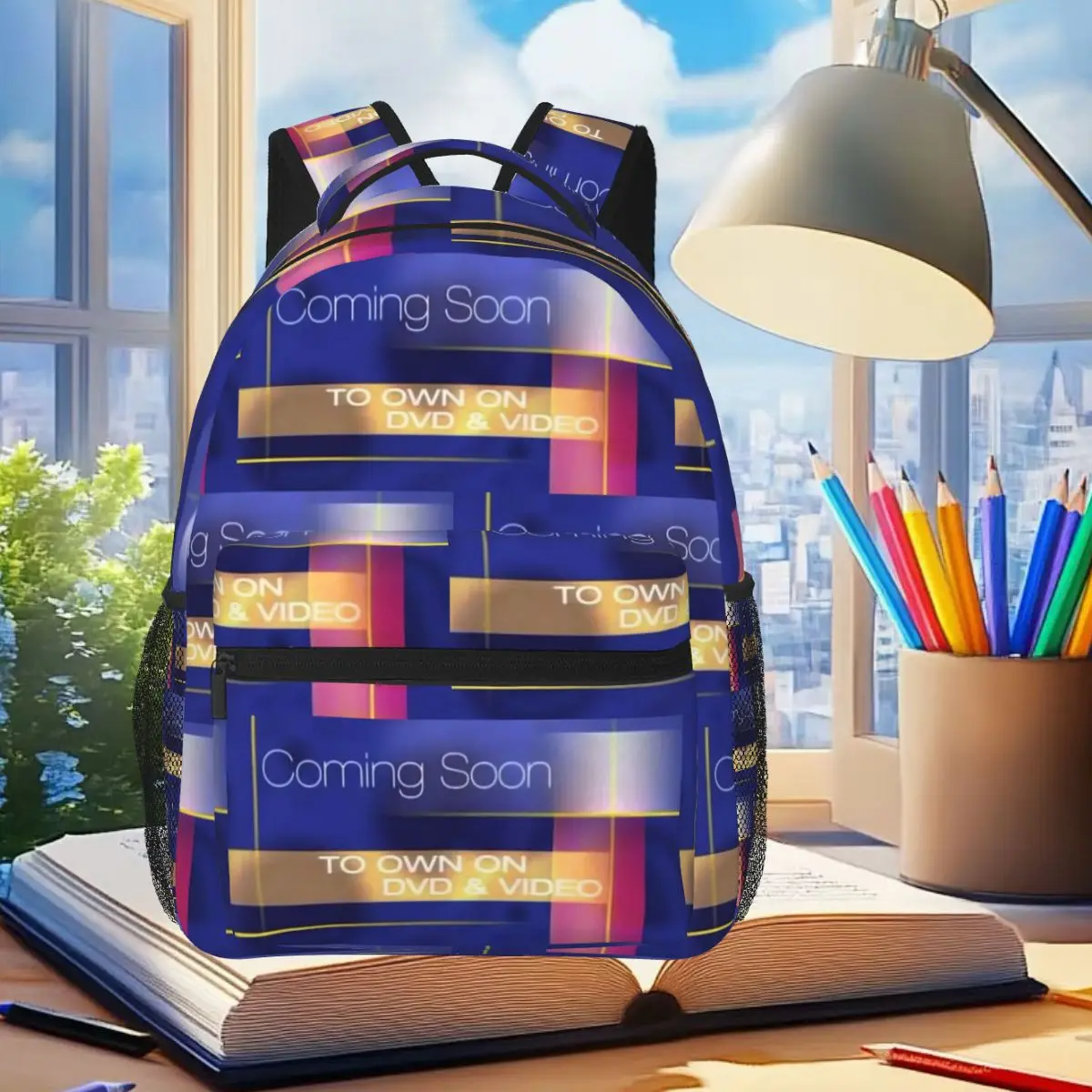 Coming Soon VHS DVD Nostalgia Backpack Student Boys Girls BookBag Children School Bag Laptop Shoulder Bags for Men Women