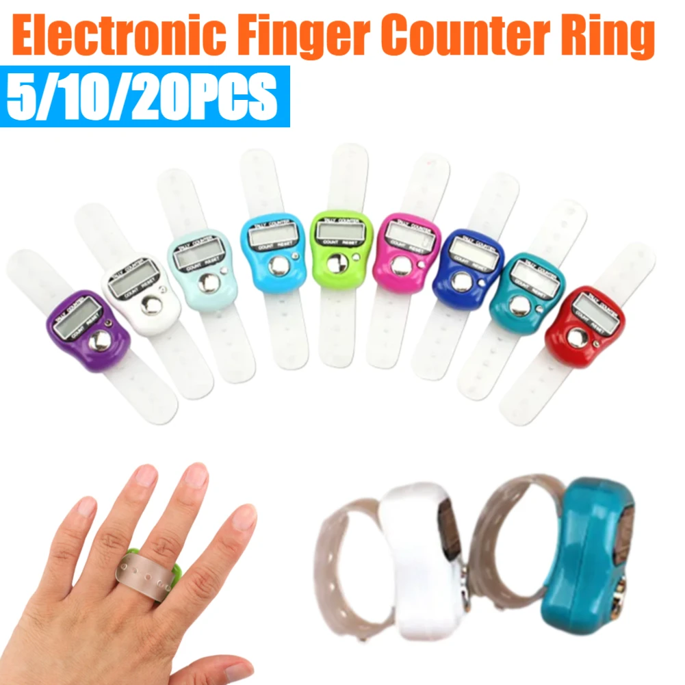 5-20 قطعة عرض عداد المسجل الإلكتروني الإلكترونية إصبع عداد حلقة صف رصيده عداد الخطى للصلاة بوذا الخياطة غرزة