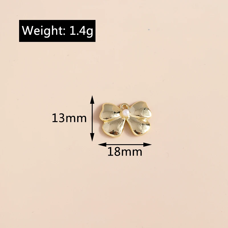 Mix 8 Stück Goldfarbe Herz Mond Sterne Bär Kristall Perlen Charms für DIY Schmuckherstellung Zubehör Anhänger Halskette Ohrringe – Detail 12