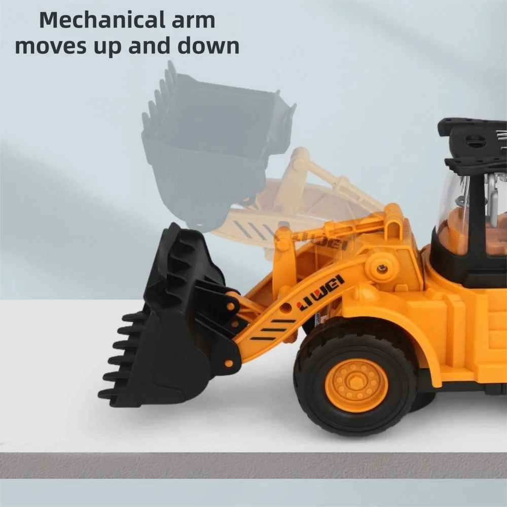 Kleurrijke muziek Elektrische graafmachine Lichteffecten Kinderen Gits Elektrische bulldozer Universele wielen Techniekvoertuig