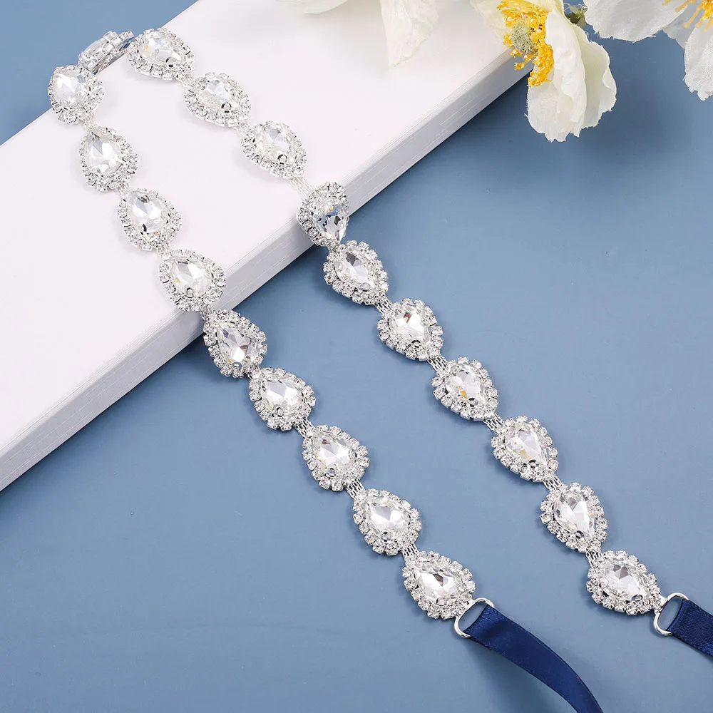 SESTHFAR-Cinturón de boda con diamantes de imitación de cristal, faja de maternidad, cinturón de cuentas para dama de honor, accesorios para novia