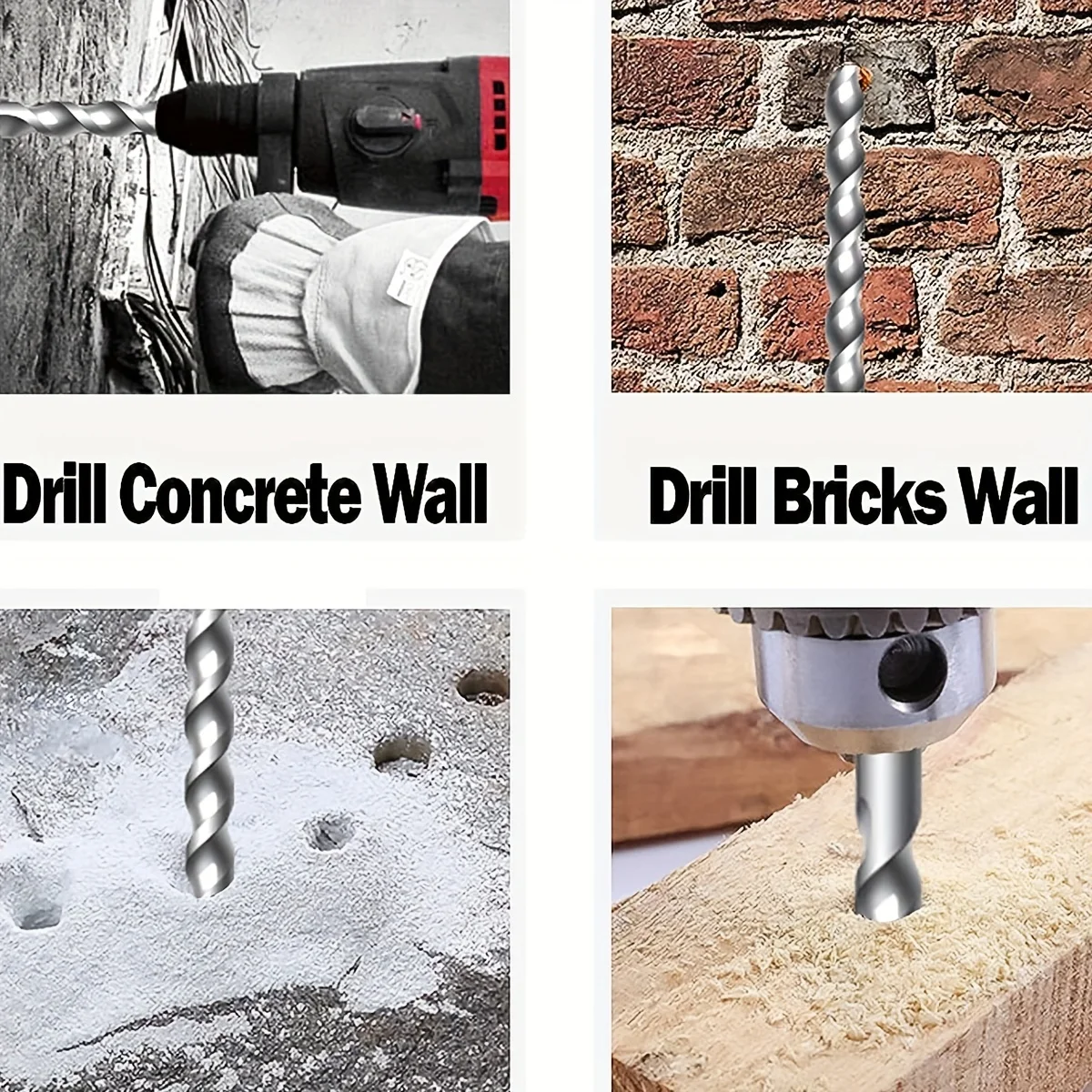 Multi Functional Concrete Wall Cement Brick Drill Bits Alloy Impact Drill Bits Straight Shank Construction Drill Bits