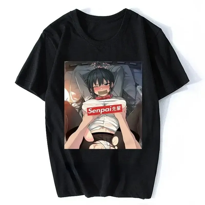 Japanese Cartoon Anime Otaku Hentai Senpai Graphic Print T-shirt Fashion Harajuku Casual Short Sleeve Plus Size T Shirt Women