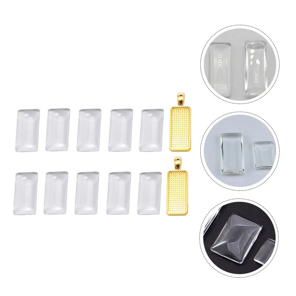 

1 Set Alloy Base Diy Pendant Rectangle Trays Jewelry Making Accessories Handmade Gift For Family Friends Durable Sturdy Supplies