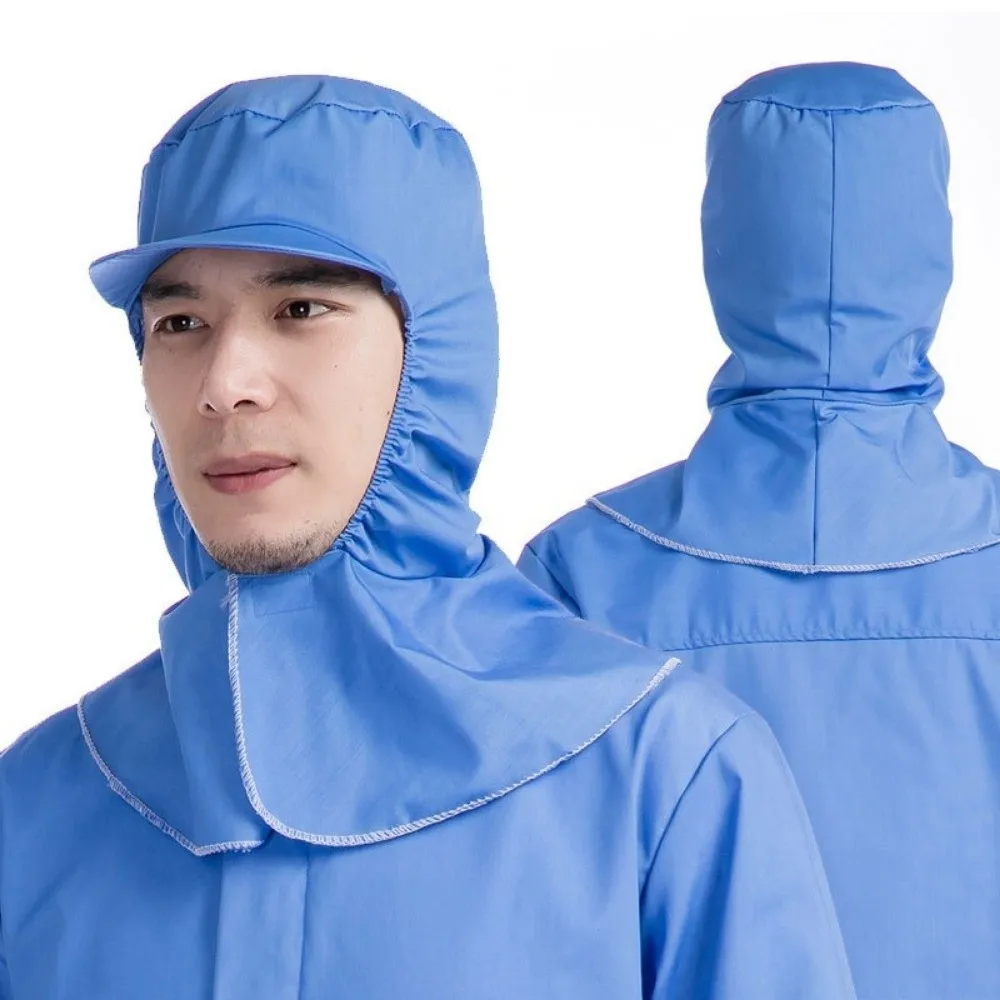 

Easy Wash Dust-free Shawl Hat Neck Protector Breathable Food Service Work Cap Solid Color Unisex Design Workshop Work Hat