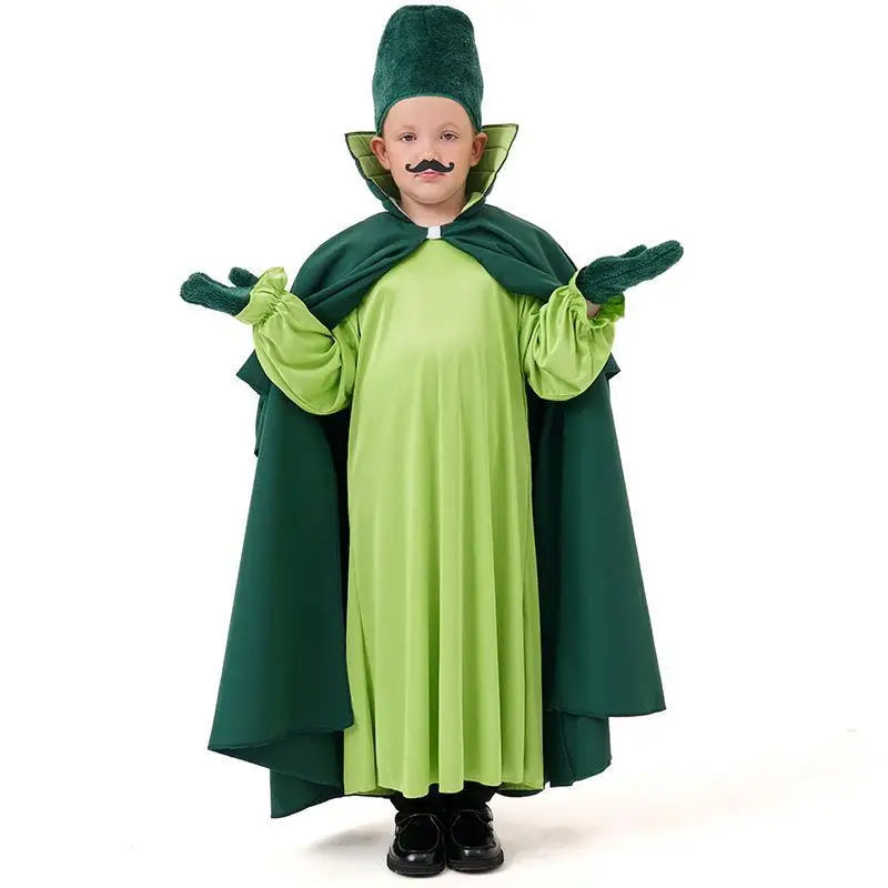 

Halloween Costume Children's Green Wild Oz Soldier Role Play Big Beard Guard Suit Upgraded Version One Size Fits Most