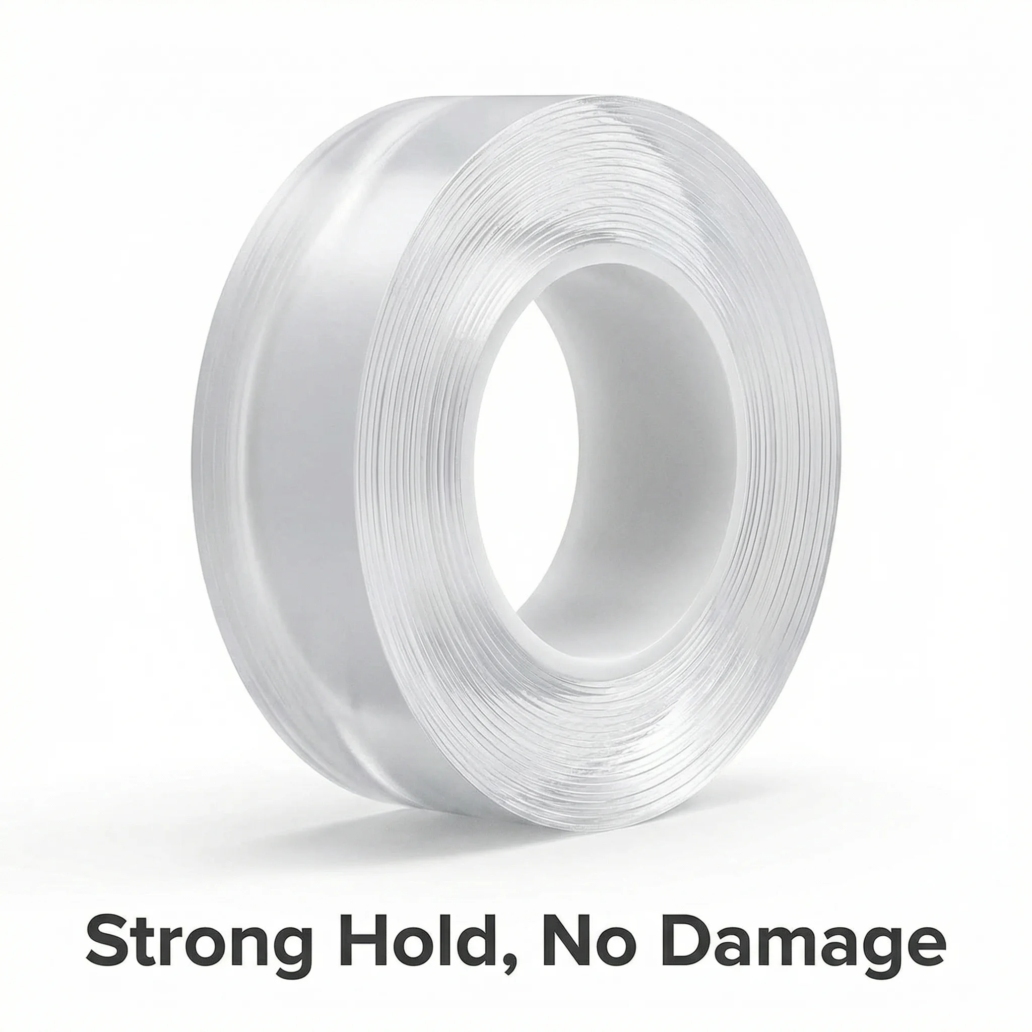 Reusable Nano Adhesive Tape, 2m Transparent Double-Sided, Strong Hold for Walls, Glass, Car Mount, No Damage Easy Removal