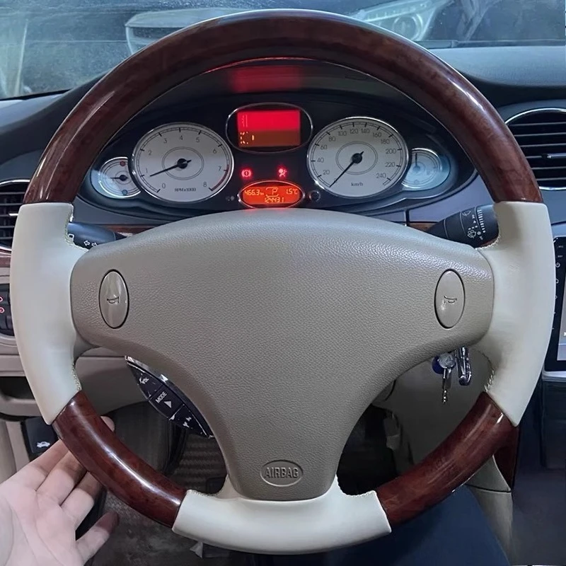 

Для MG Old MG7 ручная работа персиковое дерево бежевый чехол на руль автомобиля из натуральной кожи