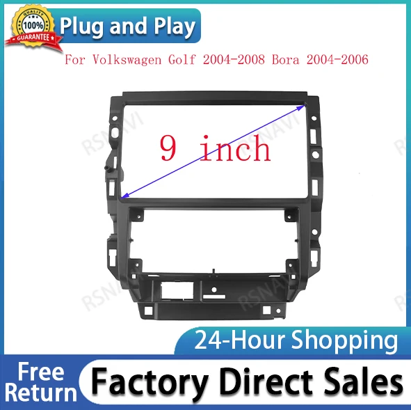 9 Inch Car Radio Facia For Volkswagen Golf Bora MK4 2004-2008 Car Radio Panel Player Audio Frame Dashboard Mount Kit With Wire