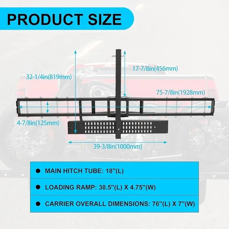 

【Best-selling】Motorcycle Bracket 600 Lbs Anti-tilt Steel Motorcycle Scooter Dirty Bicycle Bracket Tractor Hanger Rack Ramp