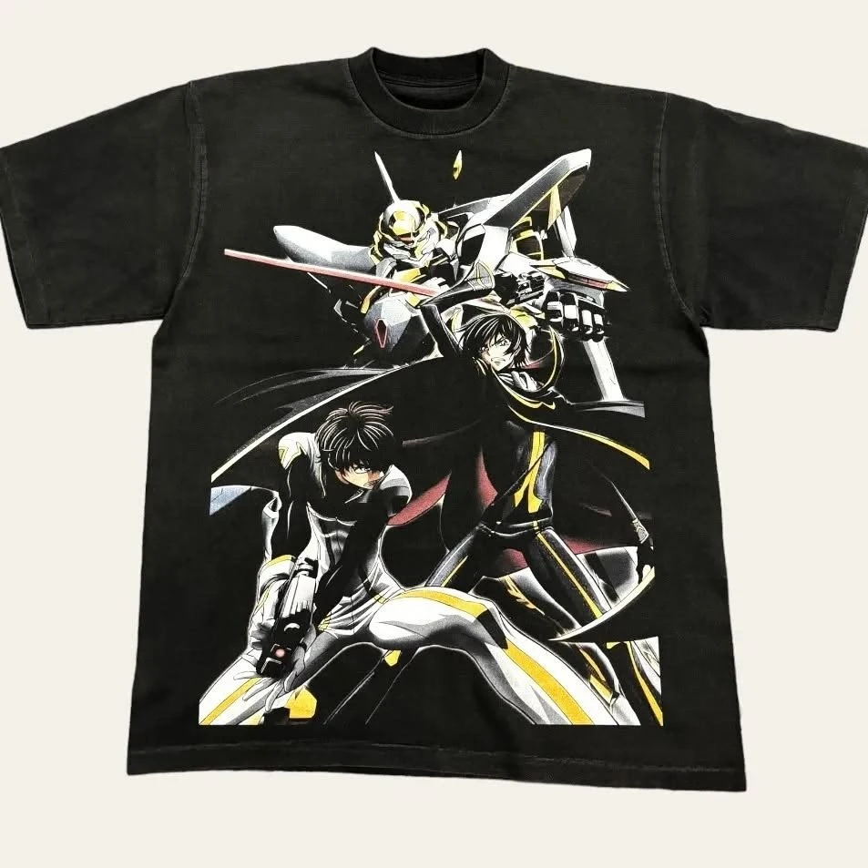 Code Geass Lelouch Suzaku Anime Manga Japanese Graphic Tee Cotton Mens Womens T-Shirt Summer Vintage Streetwear