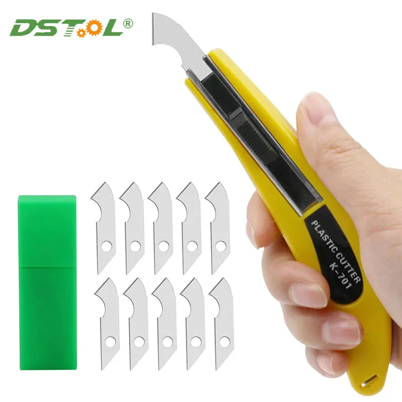 Hook Knife PVC Acrylic Board Plastic Plexiglass Utility Knife Cutting Tool With Replacement Blades Bow Shaped Handle Easy Adjust