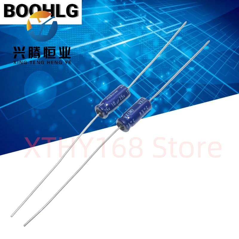 

20PCS horizontal axial polarized aluminum electrolytic capacitor 25v 10uf 5X13mm