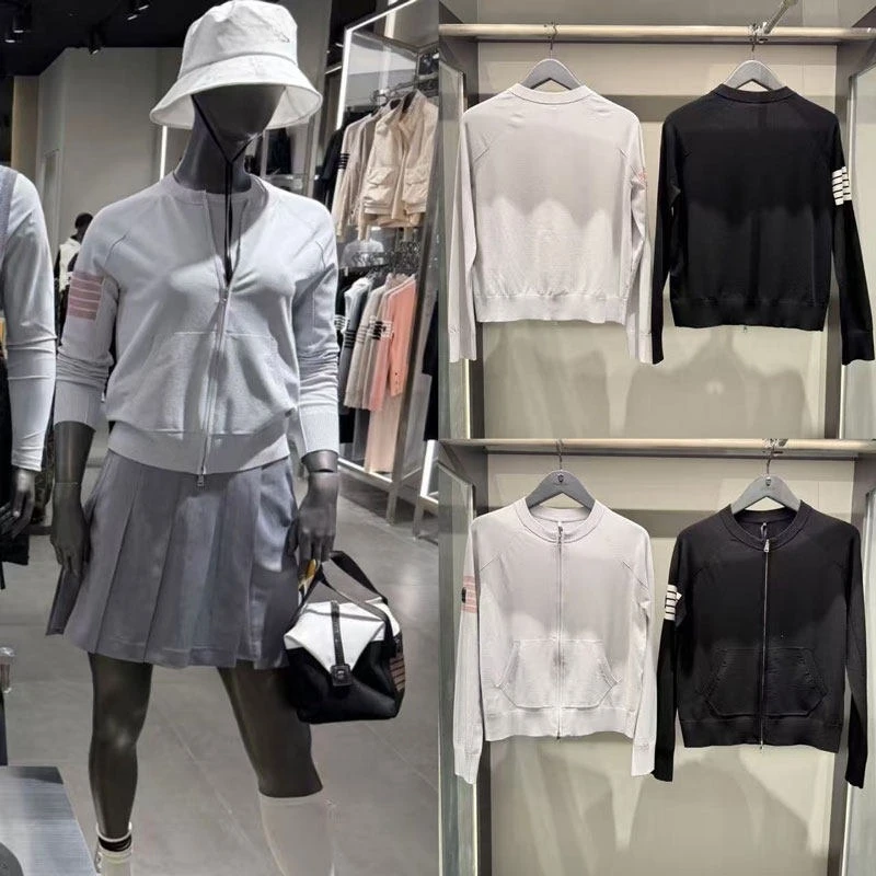 

Новая коллекция 2026: Женский кардиган в корейском стиле для гольфа, с длинным рукавом, вязаный, модный повседневный спортивный жакет-топ