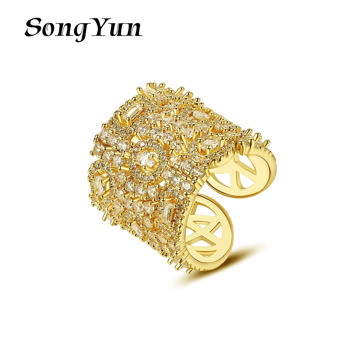 

SongYun Jewelry MHT Quality Brass Ring Wedding Band CZ 7A Zircon Anniversary Luxury Women Rings Fashion Jewelry