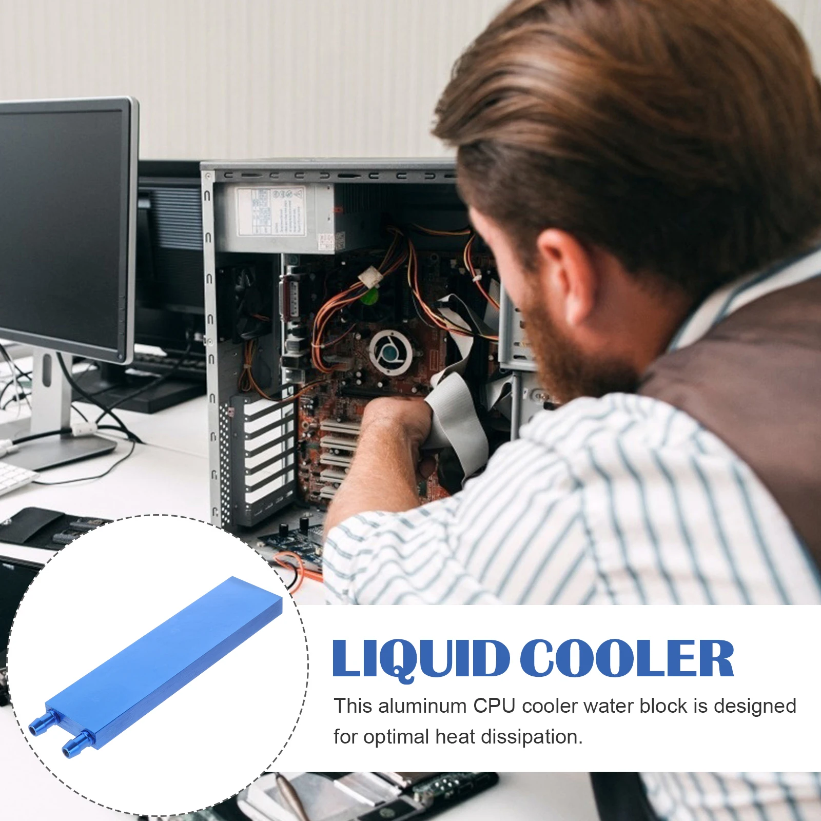 

Aluminum Cpu Cooler Water Block Heat Sink System For Pc Computer Supply 40x120mm Side Outlet