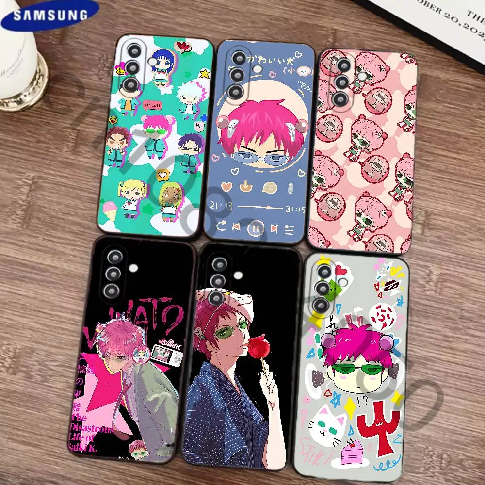 s-saiki k Phone Case For Samsung S24 21 22 23 30,Ultra Plus,Fe,Lite,Note Black Soft Cover
