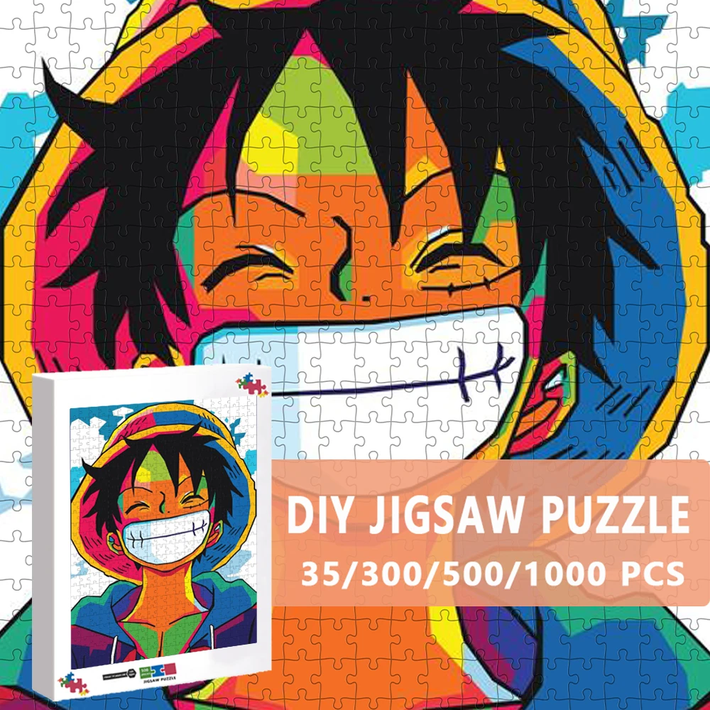 

Bandai Cartoon 1000 Pieces Jigsaw Puzzles One Piece Luffy Puzzles Paper Decompress Educational Toys Gifts for Adult Children