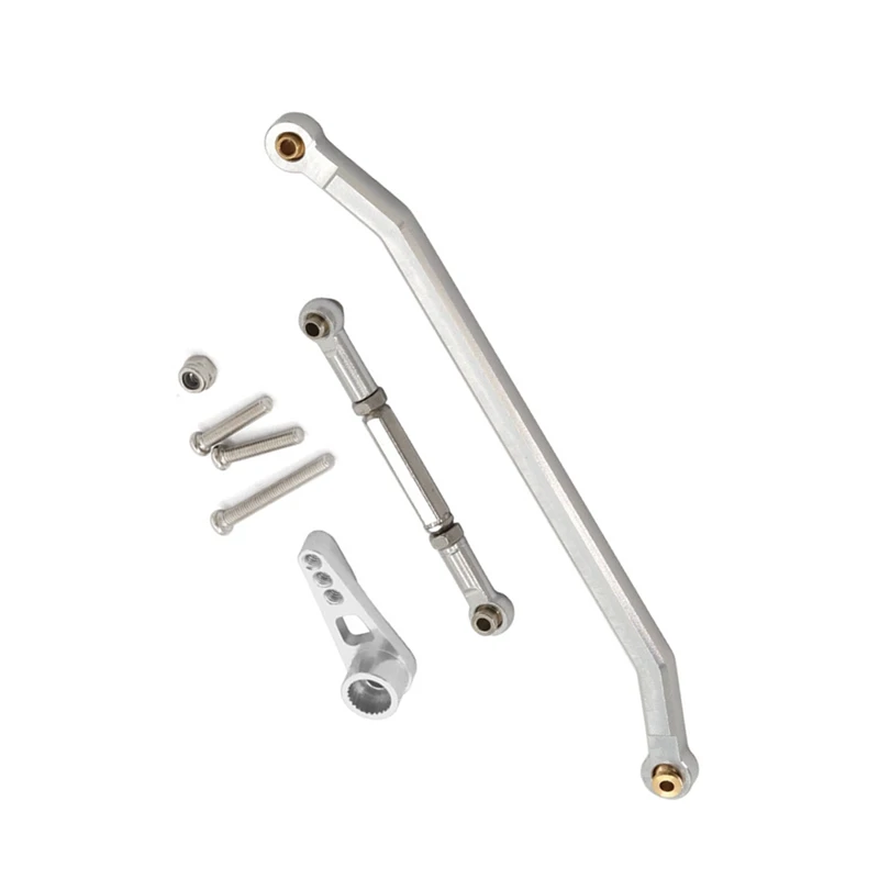 طقم قضيب ربط أقوى من سبائك الألومنيوم ، ترقية جزء السيارة RC ، الفضة ، التوجيه ، MN128