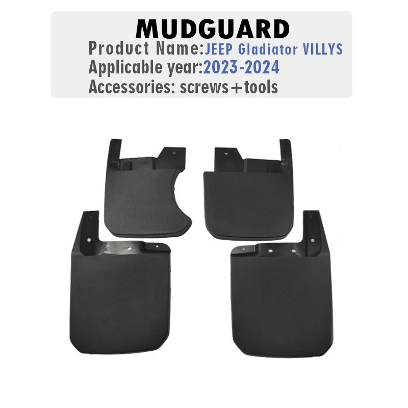 Front Rear 4pcs FOR JEEP Gladiator VILLYS 2023 2024 Mudflaps Mudguard Fender Mud Flaps Guard Splash Car Accessories Styline