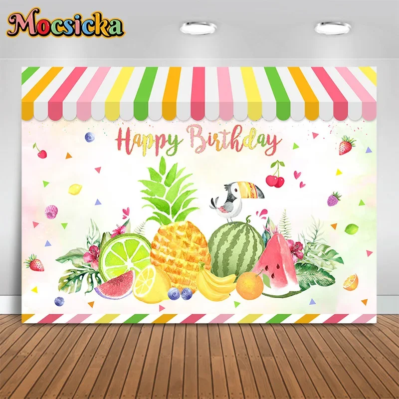 

Mocsicka Photography Backdrops Fruit Pineapple Watermelon Background Baby Shower Boys Girls Birthday Party Kids Photo Studio