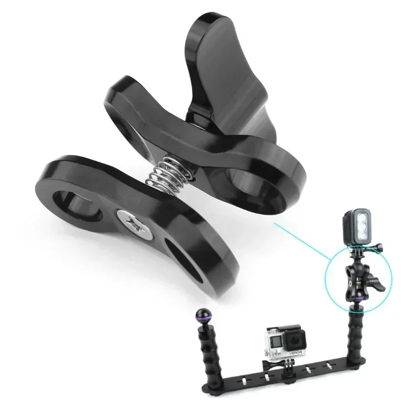 Diving ball fixture Aluminum Light Arm Ball Butterfly Clip Arm Triple Clamp Mount Like Adapter For Gopro12