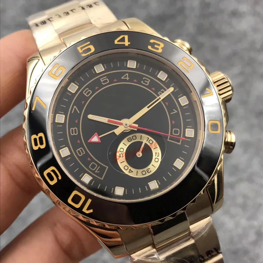 2025 44 مللي متر الرجال الفاخرة يخت ساعة اليد ماستر الحركة الميكانيكية التلقائية الياقوت الذكور العلامة التجارية ساعة الساعات AAA #5