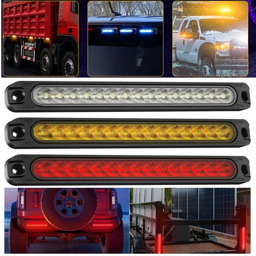 

15 светодиодный автомобильный тормоз Φ Bar 12V красный третий тормоз, задний фонарь, боковой маркер, сигнал поворота, стоп-сигнал, лампа с высоким креплением