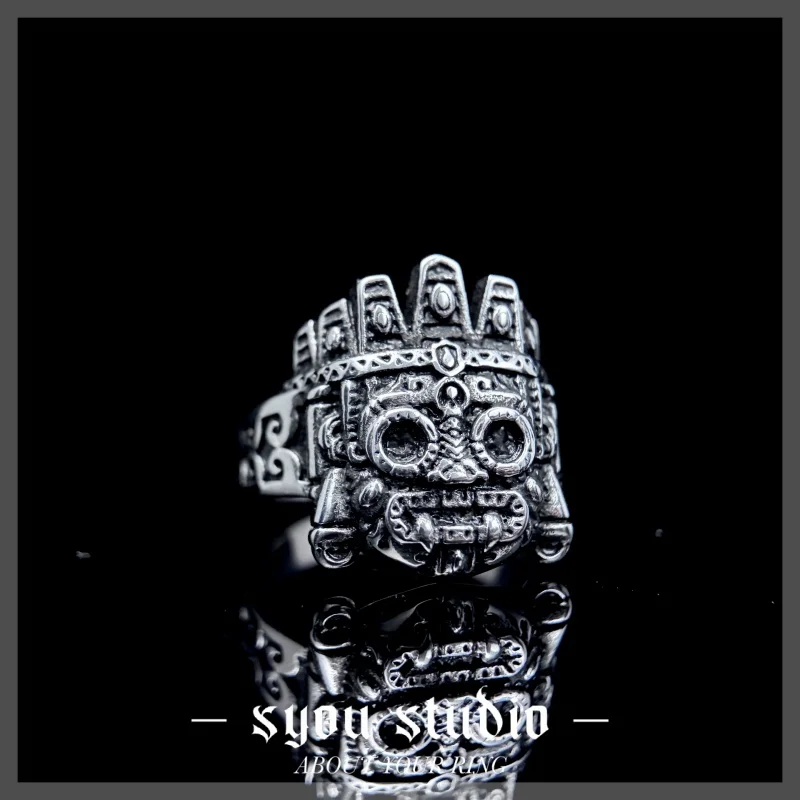 Anillos de Dios lluvioso de México, anillo de fe de acero inoxidable para hombres, regalo Unisex para mujeres, joyería gótica Punk, moda para motociclistas, venta al por mayor