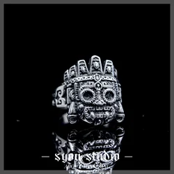 Mexico Rain God Rings Stainless Steel Faith Ring For Men Unisex Gift For Womens Jewelry Gothic Punk Fashion Bikers Wholesale