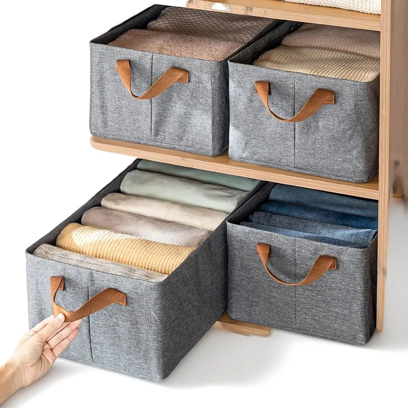 Cationic Clothing Storage Box Clothes Socks Toy Snacks Sundries Organizer Multifunctional Cosmetics Folding Fabric Box