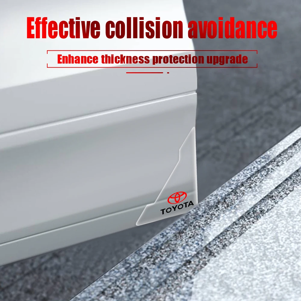 2 قطعة غطاء زاوية باب السيارة الشفاف المضادة للخدش حماية ملصقات لتويوتا كورولا TRD كامري أوريس C-HR لاند كروزر 4WD